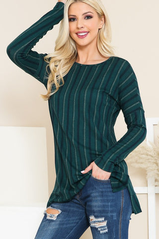 Vertical Striped LS Tunic