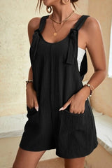 Sleeveless Casual Pocket Strap Short Jumpsuit