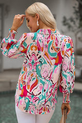 Paisley Lattern Sleeve Blouse