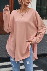 OVERSIZED Raw Hem Splice Top