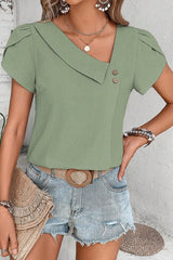 Small Diagonal Collar Solid Top