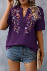 Embroidered Patchwork Lace Top