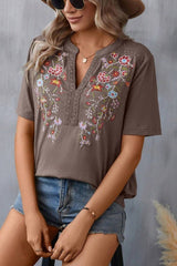 Embroidered Patchwork Lace Top