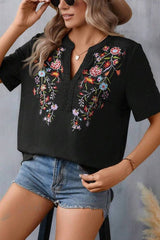 Embroidered Patchwork Lace Top