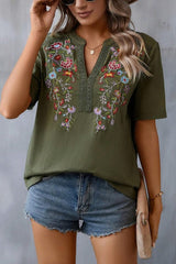 Embroidered Patchwork Lace Top