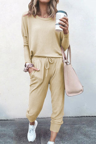 Long Sleeve Drawstring Pant Set