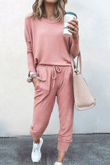 Long Sleeve Drawstring Pant Set