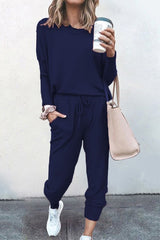 Long Sleeve Drawstring Pant Set