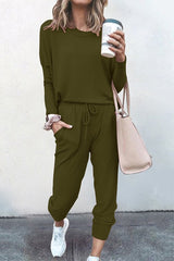 Long Sleeve Drawstring Pant Set