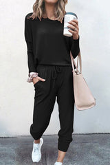 Long Sleeve Drawstring Pant Set