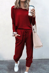 Long Sleeve Drawstring Pant Set