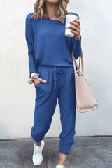 Long Sleeve Drawstring Pant Set