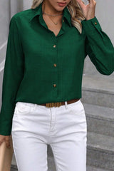 Button Front Long Sleeve Collar Shirt