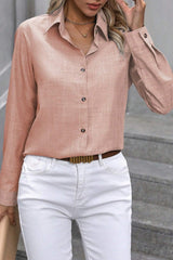 Button Front Long Sleeve Collar Shirt