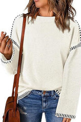 Knitted Sweater With Spliced Threads