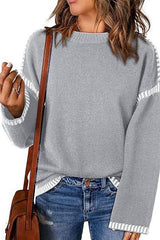 Knitted Sweater With Spliced Threads