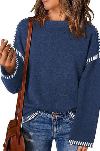 Knitted Sweater With Spliced Threads