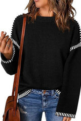 Knitted Sweater With Spliced Threads