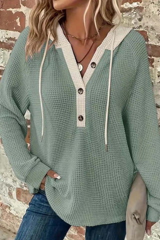 Button Loose Fit Hoodie