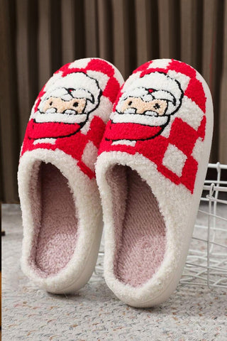 Checkered Santa Claus Slippers