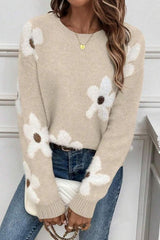 Flower Jacquard Sweater