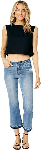 Judy Blue Mid-Rise Release Hem Cropped