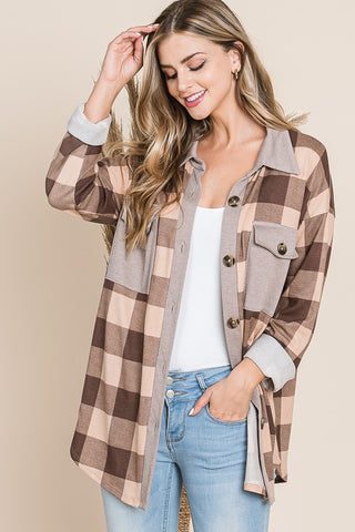 Oversized Plaid Pocket Shacket